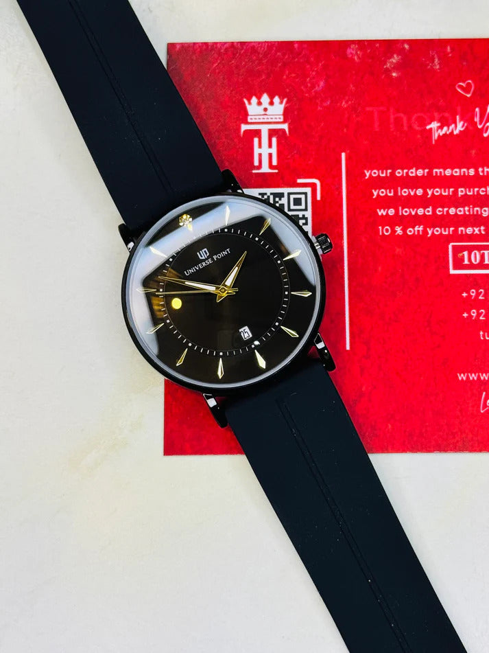 All Black Slim Balloon Universe Point Watch
